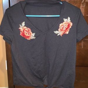 Rose embroidery shirt